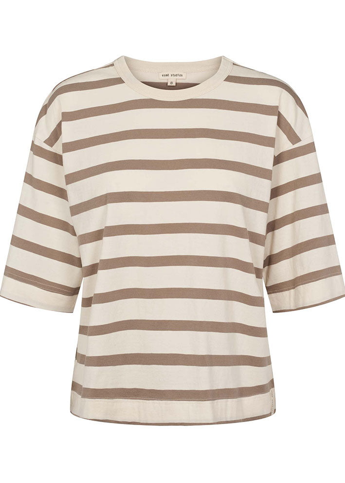 Esmé Studios Signe Boxy T-shirt - Stripe Fungi