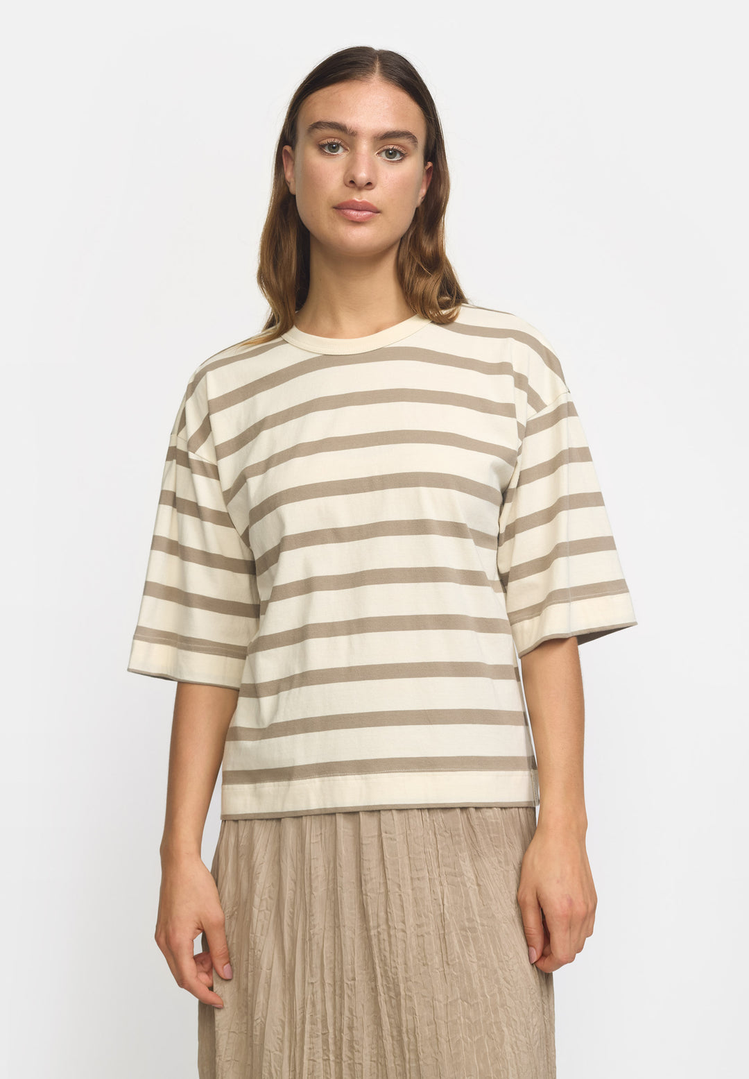 Esmé Studios Signe Boxy T-shirt - Stripe Fungi