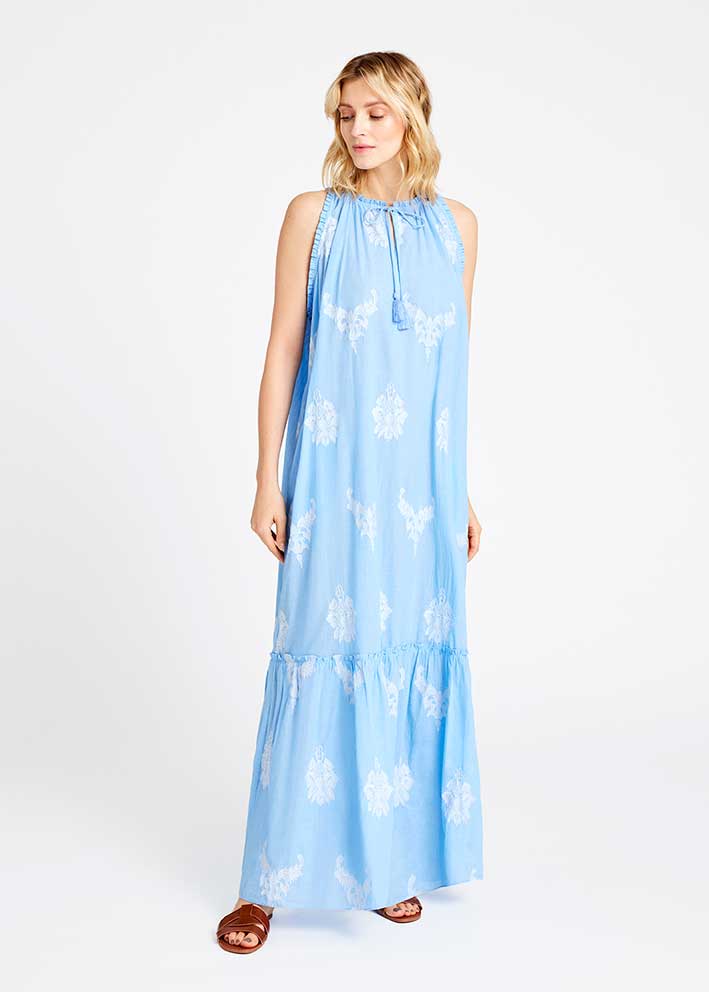 Gustav Alia long dress 57526 Kjole - Blue Chambre