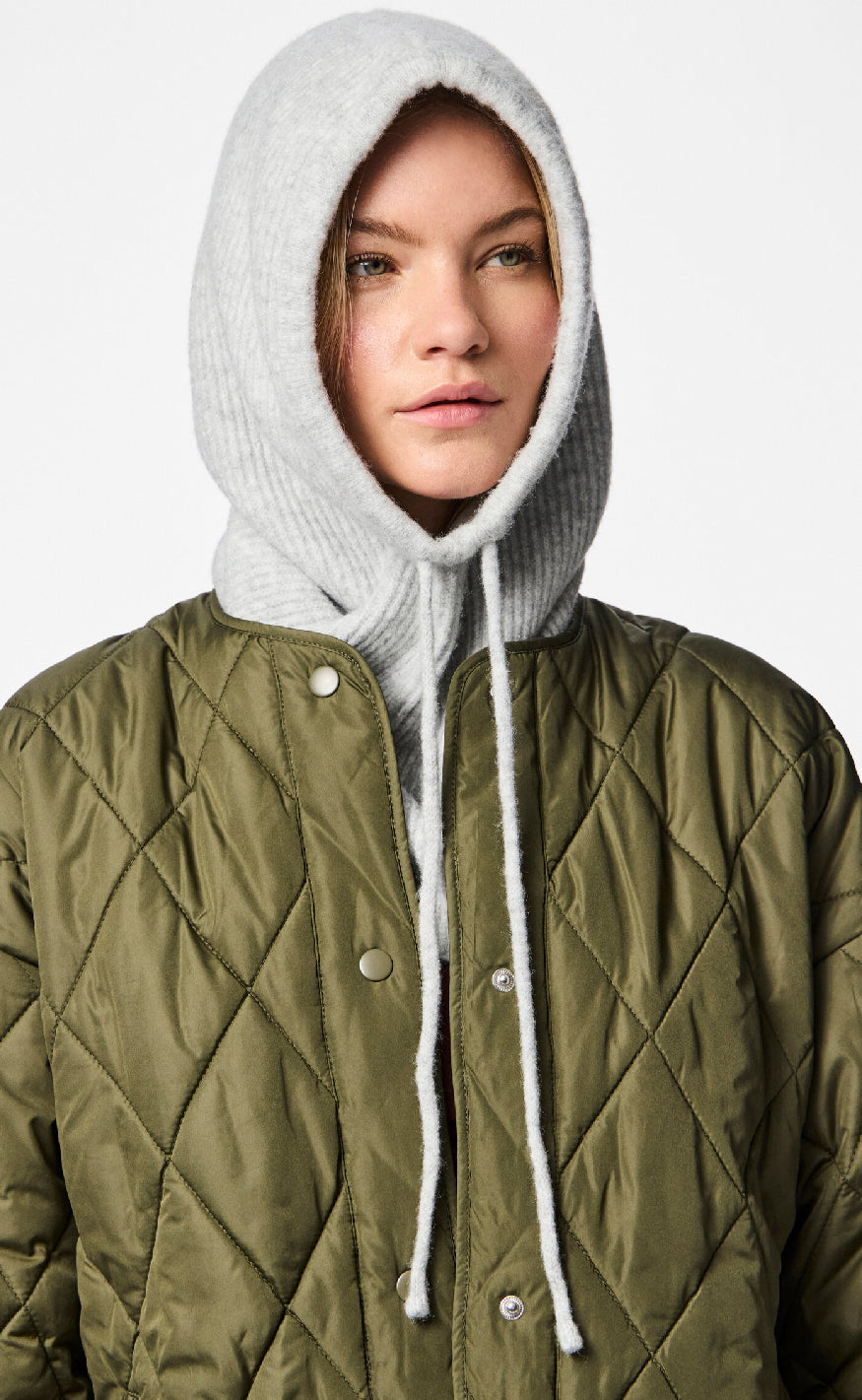 Pieces Balaclava - Filisa - Light Grey Melange Mode