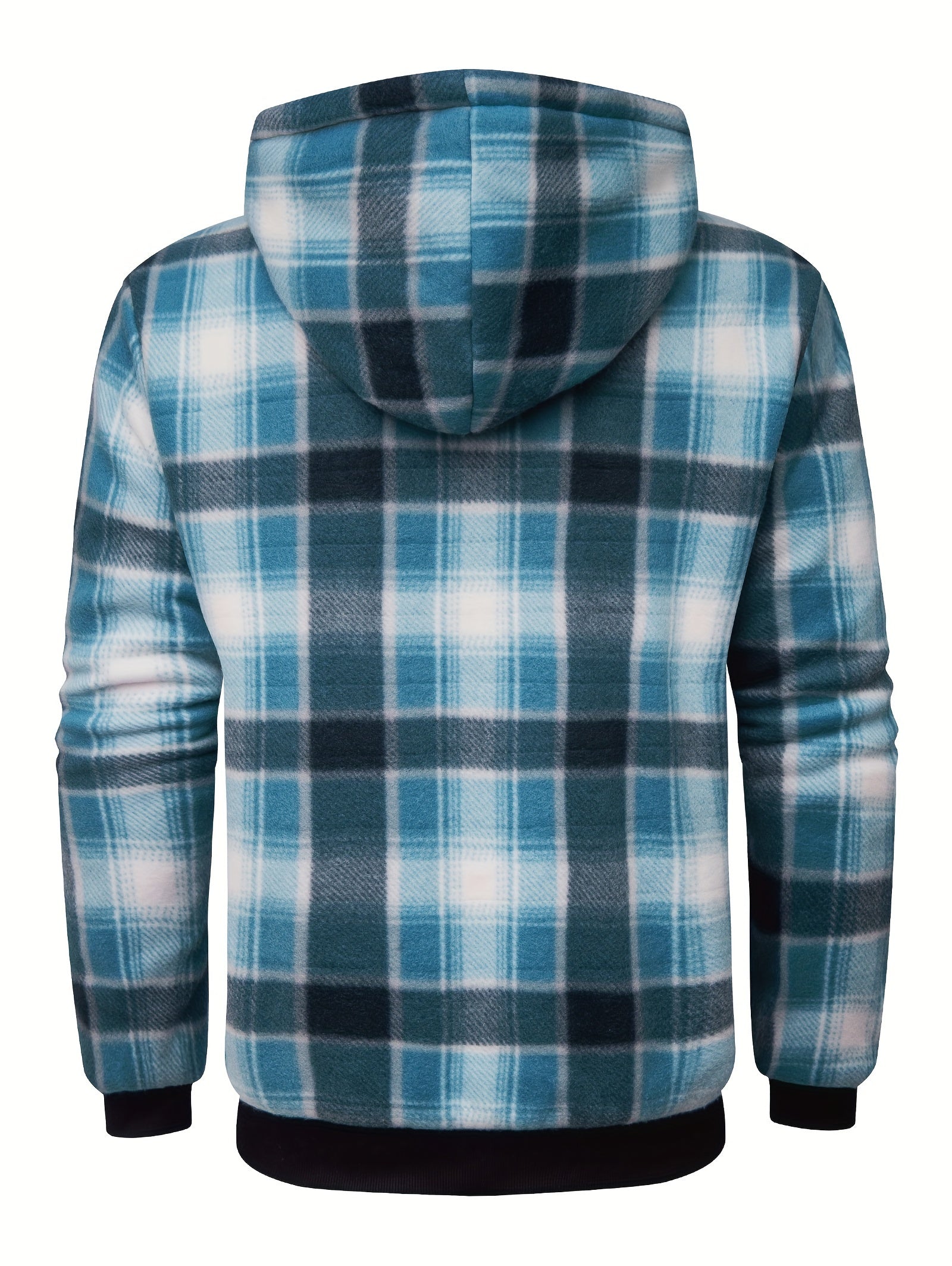 Retro fleece hættetrøje med ternet mønster Mode