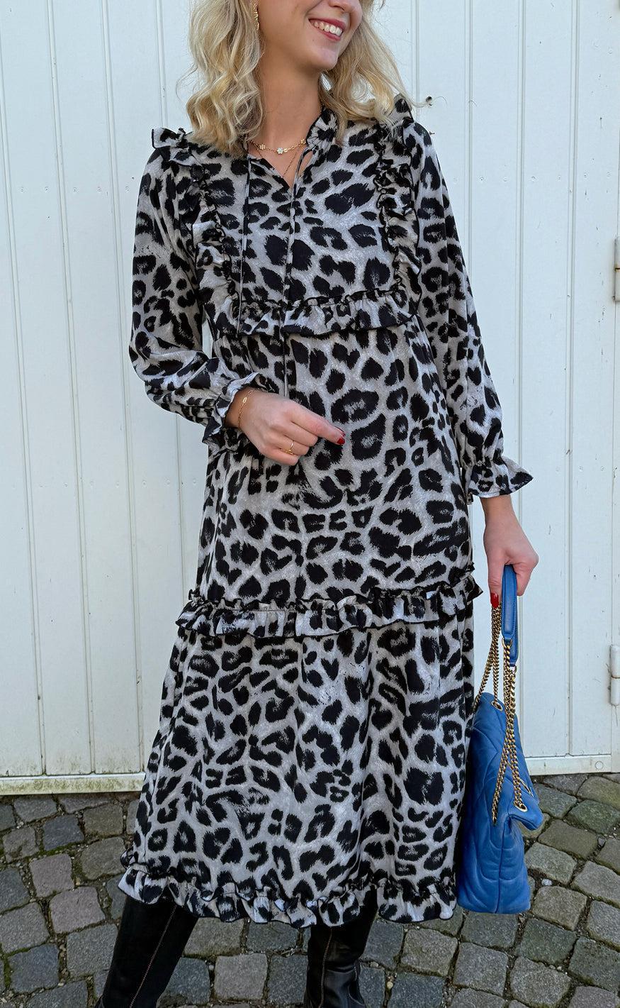 Say INA Copenhagen Kjole - Elina - Grey Leopard