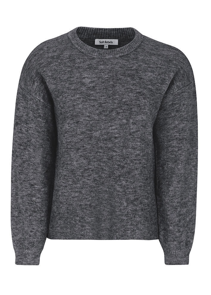 Soft Rebels Allison knit SRAW22-201 Medium Grey Melange