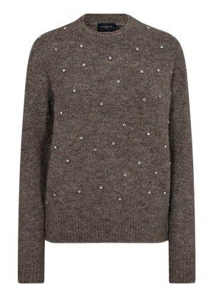 Copenhagen Muse Diamond Pullover - Timber wolf melange