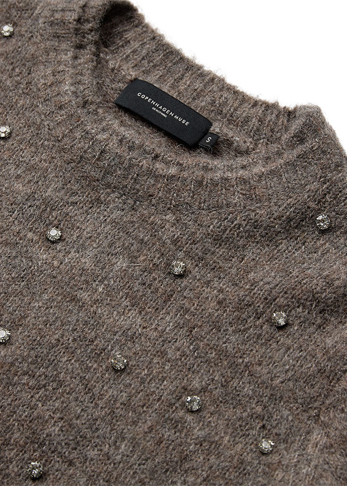 Copenhagen Muse Diamond Pullover - Timber wolf melange