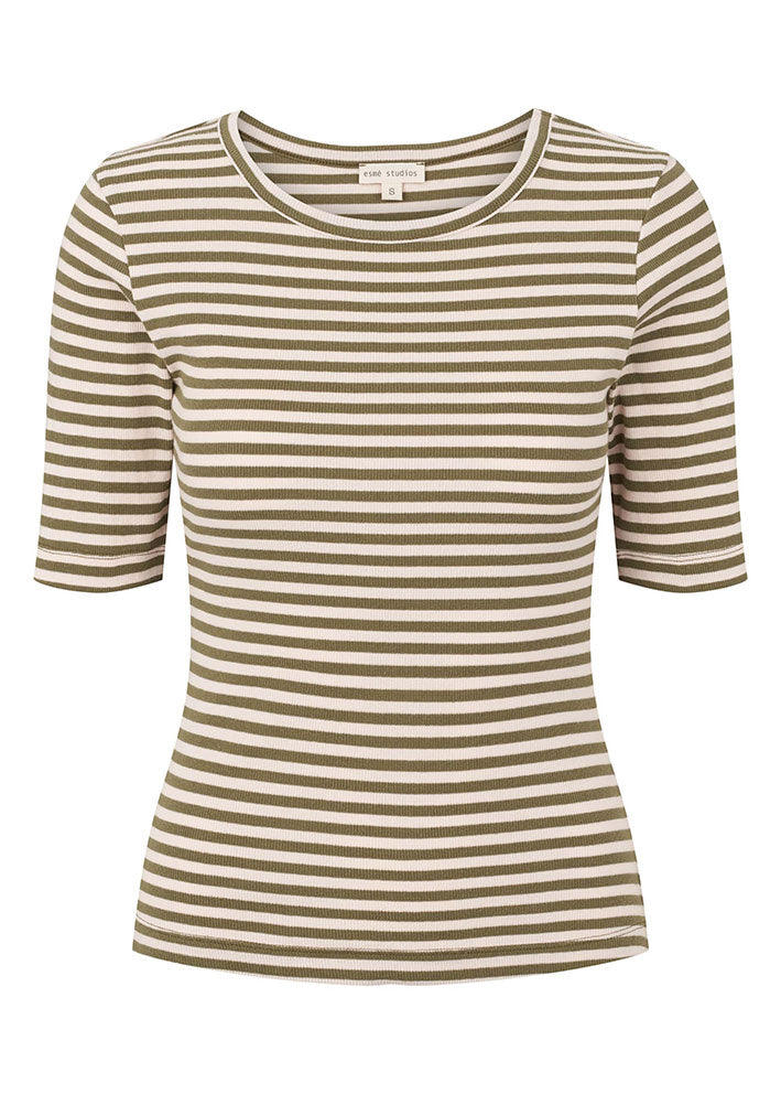Esmé Studios Blossom Stripe SS T-shirt ES323-310 Cloud Pink på udsalg