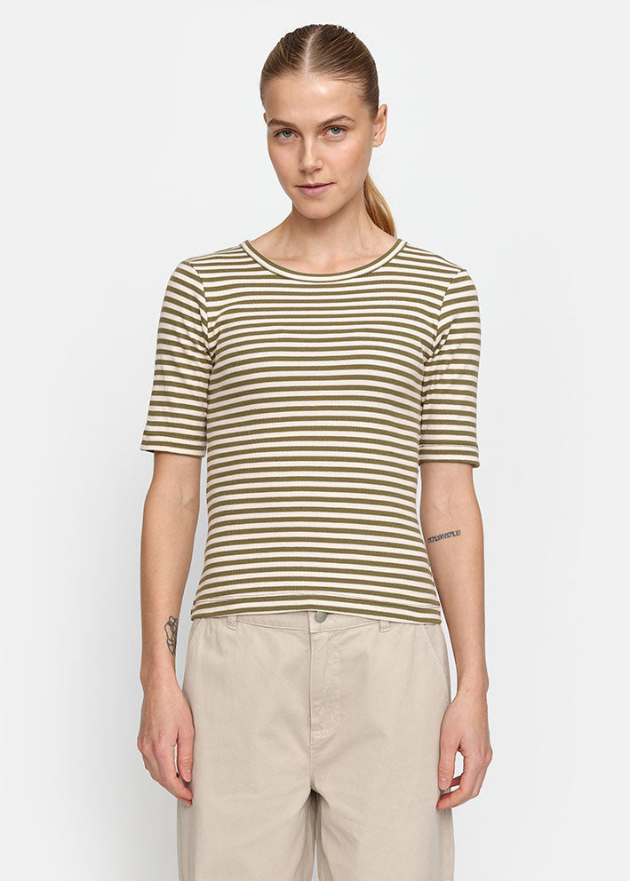 Esmé Studios Blossom Stripe SS T-shirt ES323-310 Cloud Pink på udsalg