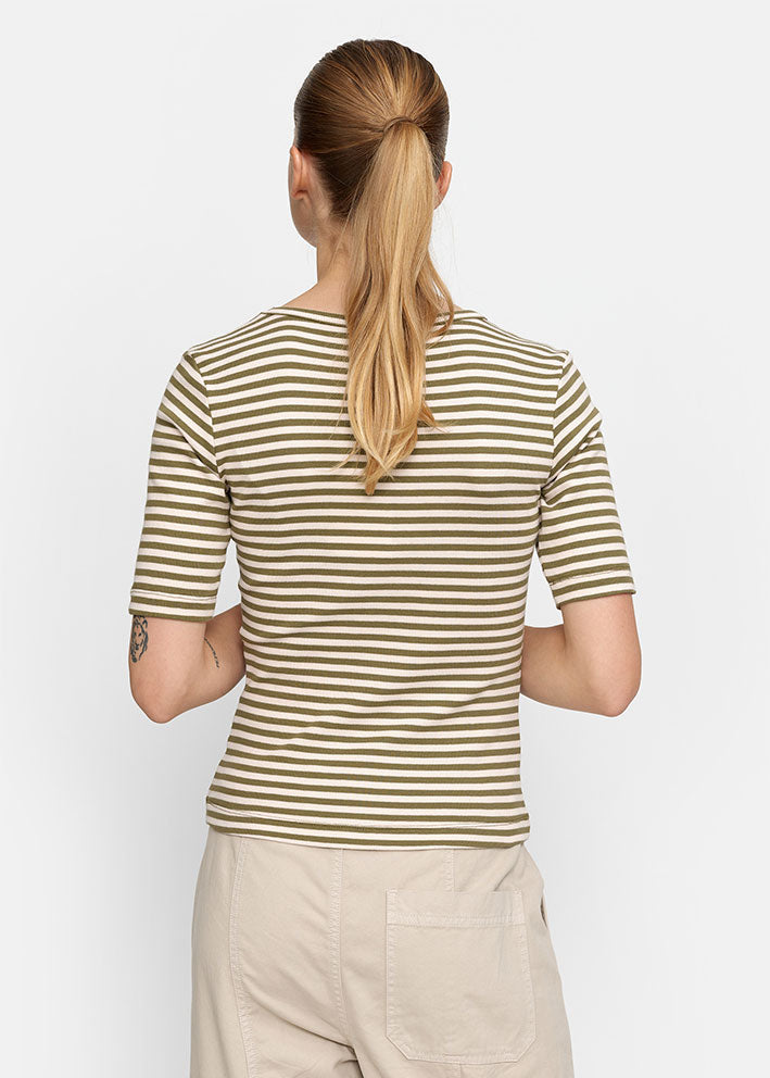 Esmé Studios Blossom Stripe SS T-shirt ES323-310 Cloud Pink på udsalg