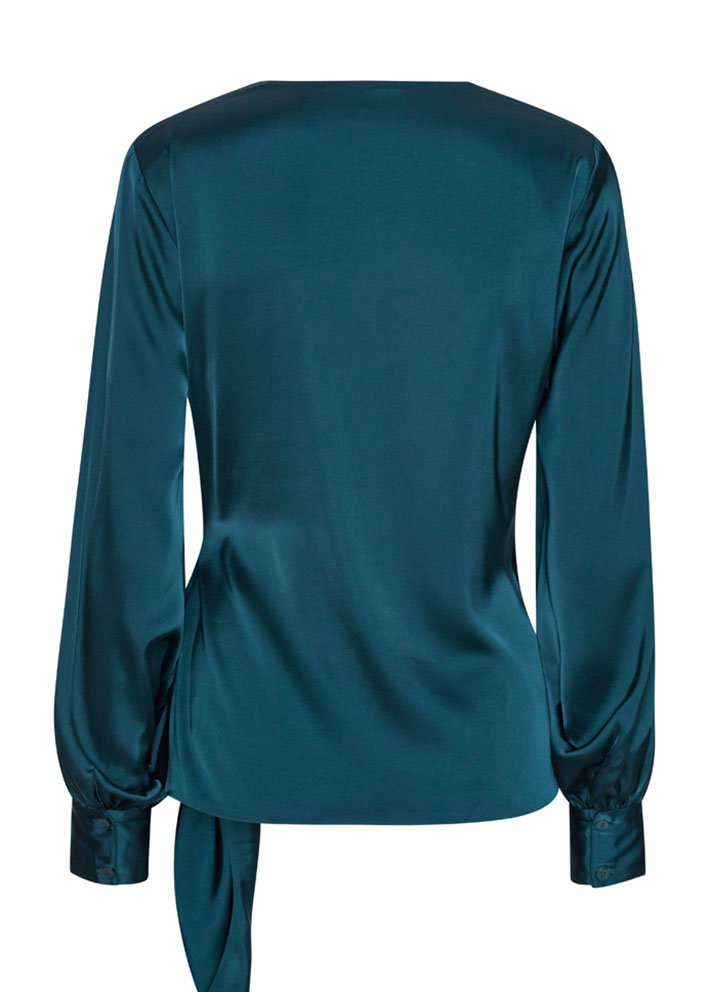 Karmamia Ines Blouse - Slå-om-bluse - Semi Rich Teal