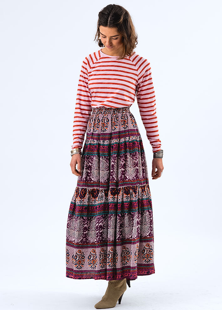 Lollys Laundry Sunset Maxi Nederdel - Flower Print
