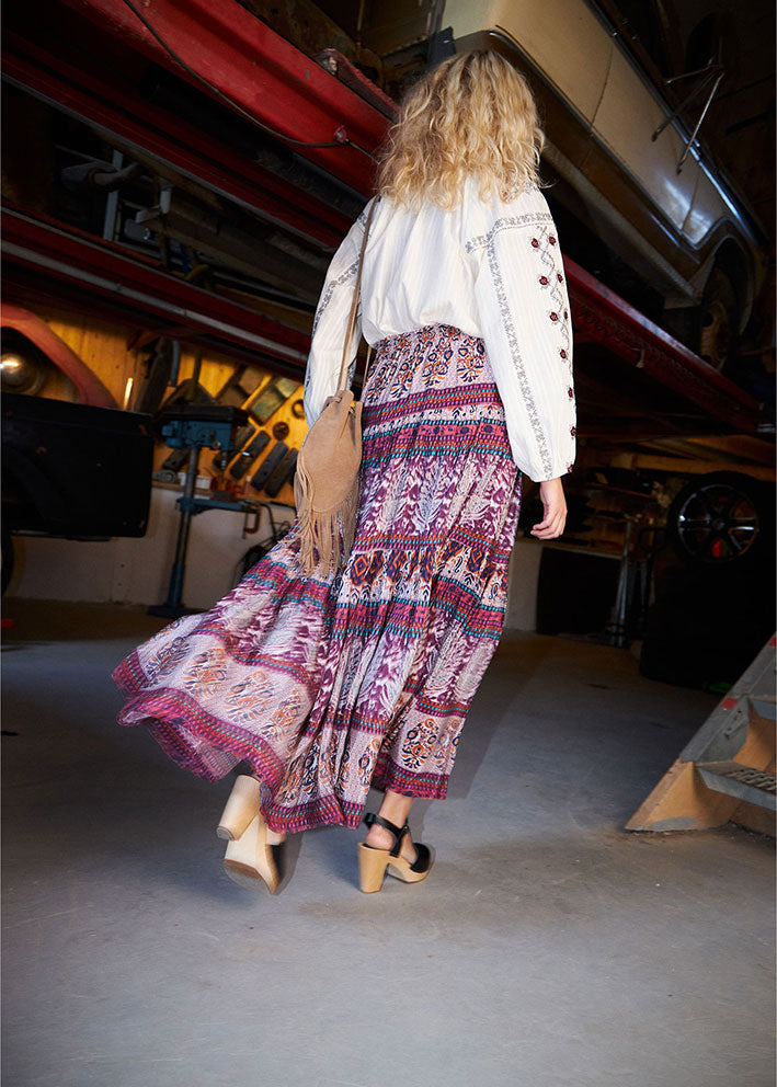 Lollys Laundry Sunset Maxi Nederdel - Flower Print