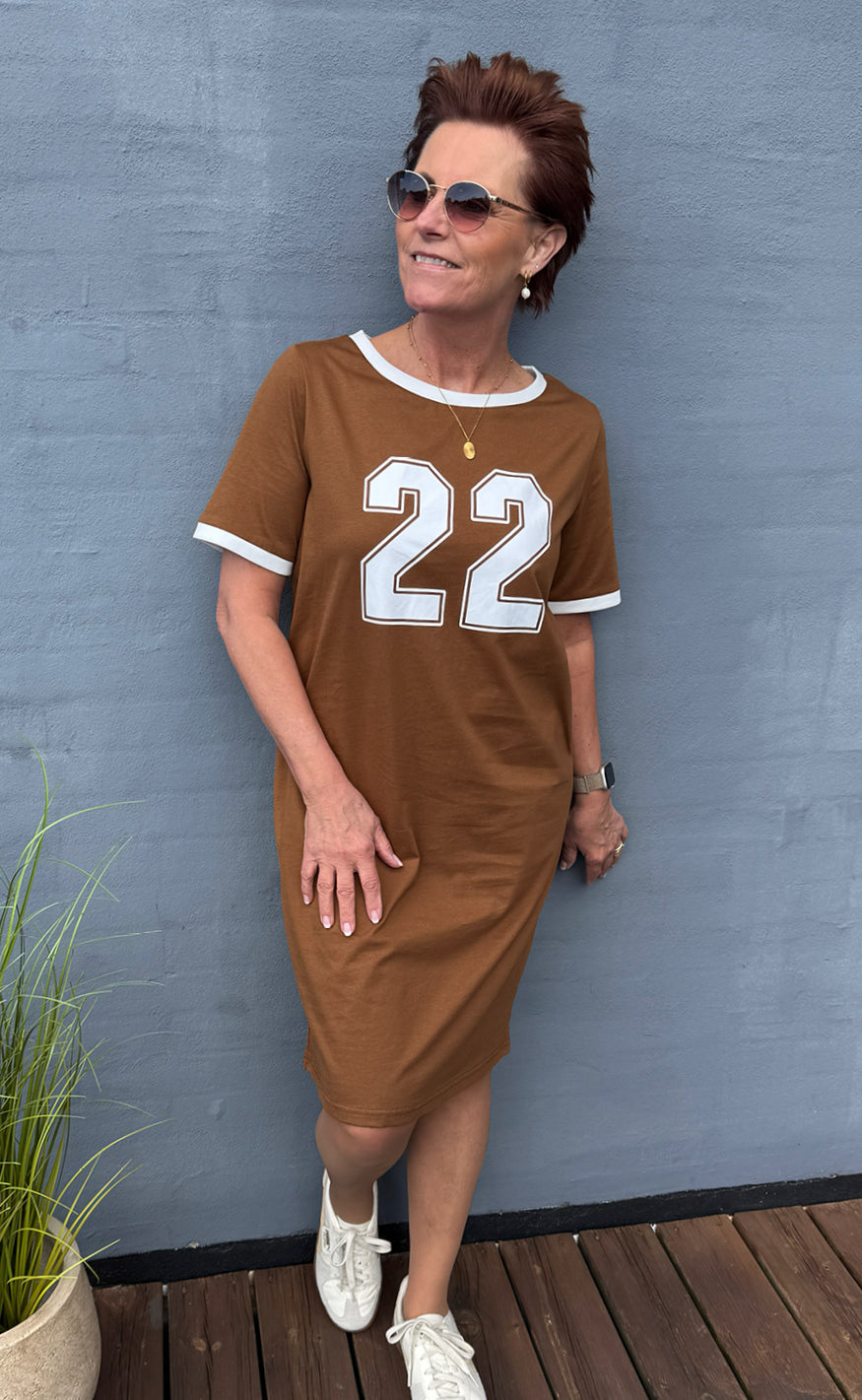 Say INA Copenhagen Kjole - Alva Football - Mocca W. Off White