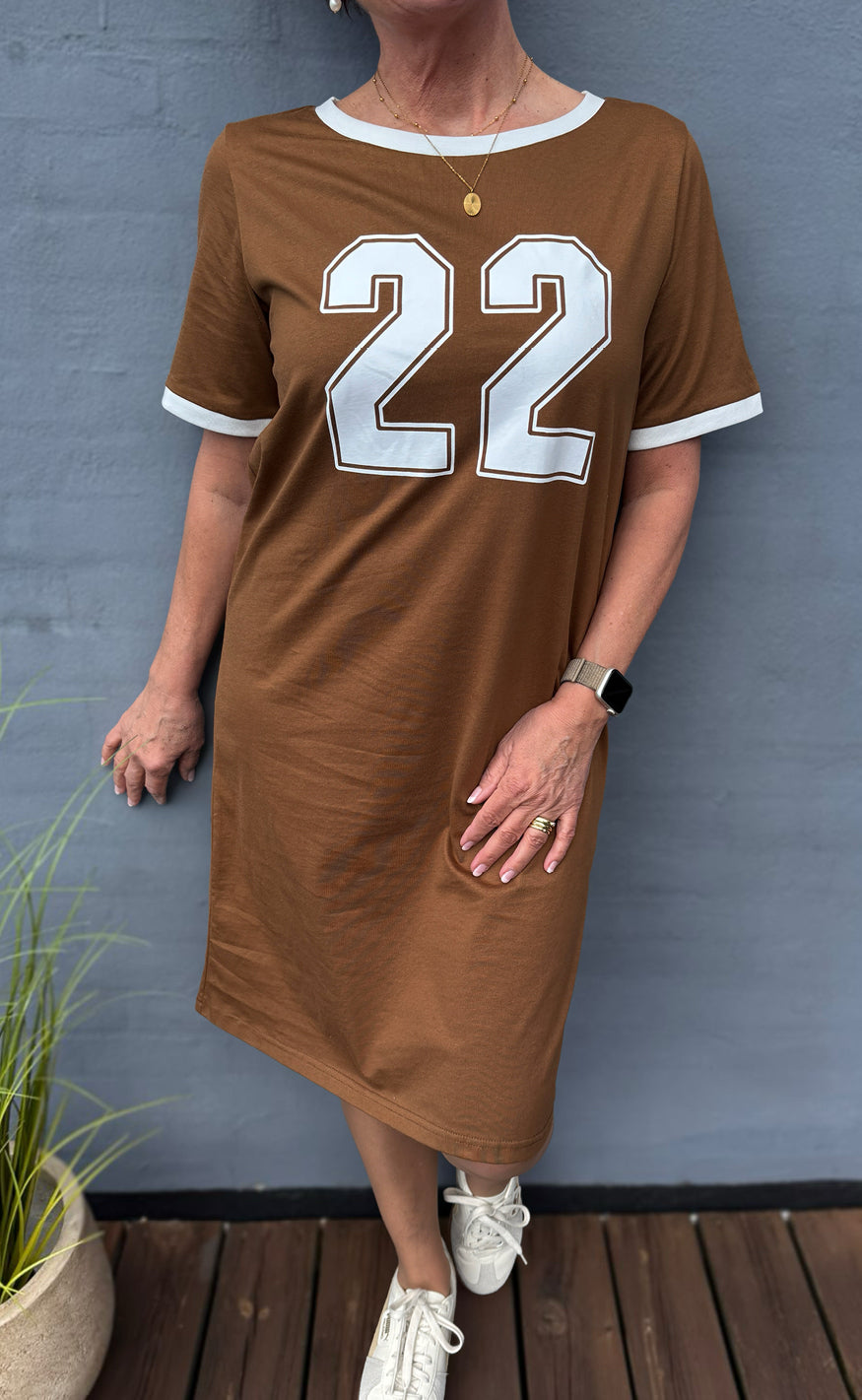Say INA Copenhagen Kjole - Alva Football - Mocca W. Off White
