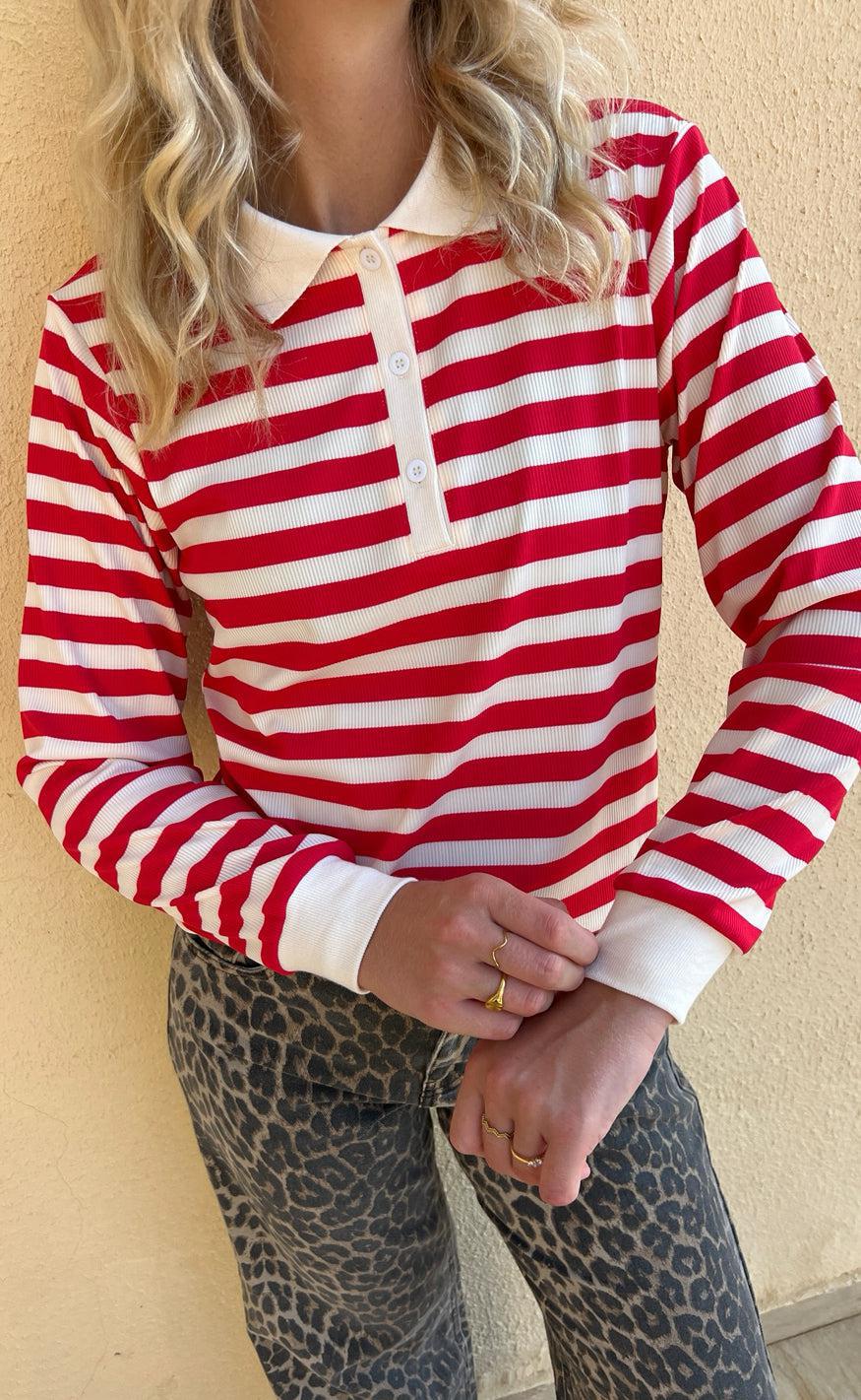 Say INA Copenhagen Polo / Bluse - Pamela - Red Striped