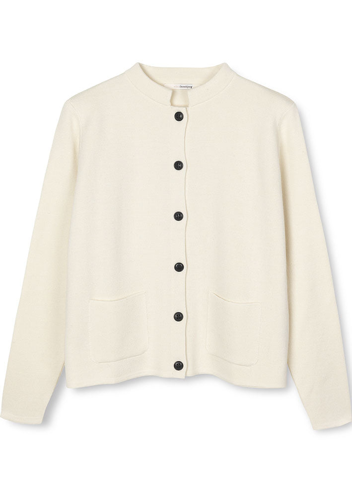 Sibin Linnebjerg Dell Cardigan - Offwhite Online salg