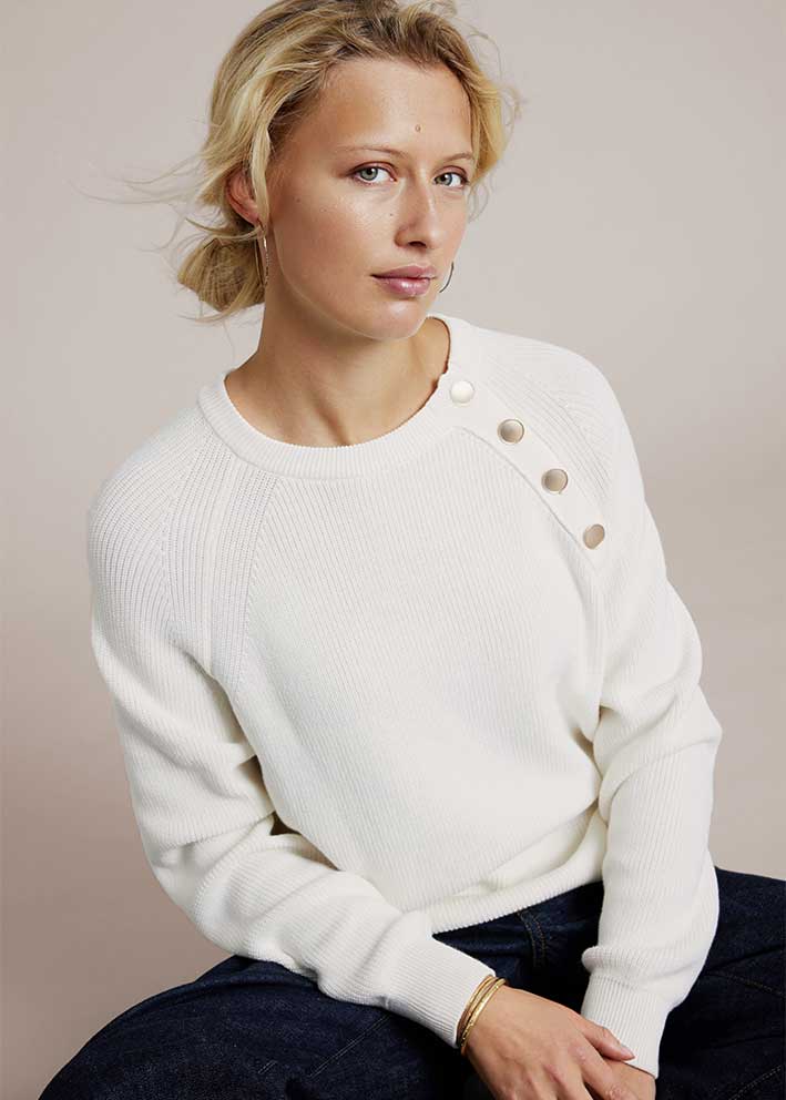 Sibin Linnebjerg Nicole Sweater - Offwhite Online Hot Salg