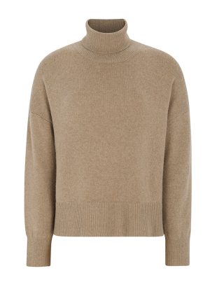 Soft Rebel Luni Rullekrave Strik SR424-200 Oatmeal Melange