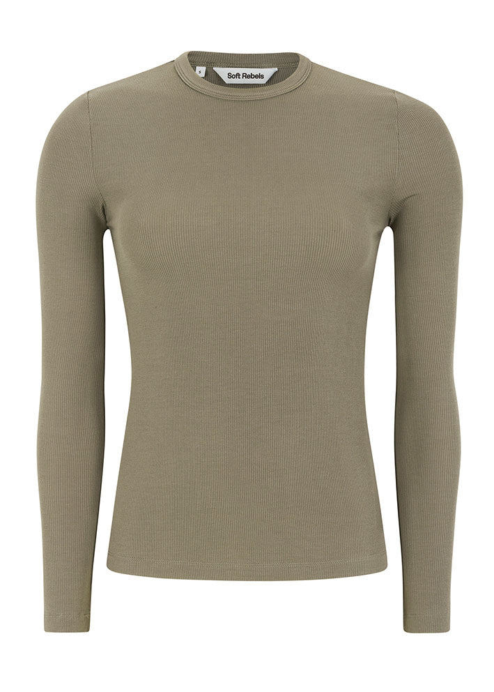 Soft Rebels Fenja O-neck Top SRAW22-300 Vetiver