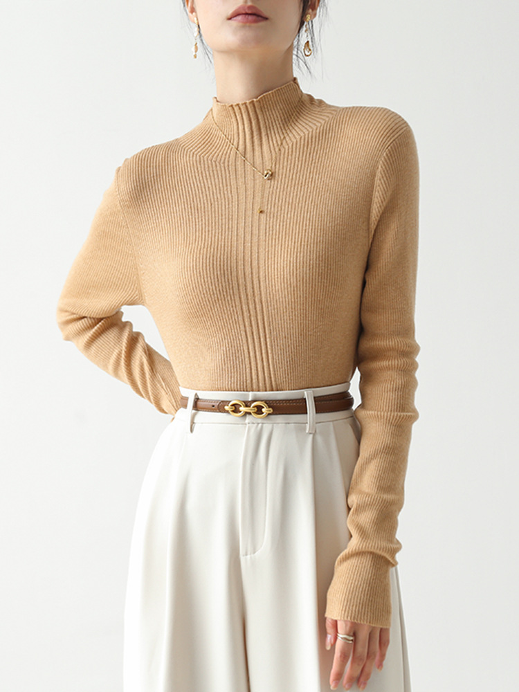 Strikket sweater med lange ærmer til kvinder