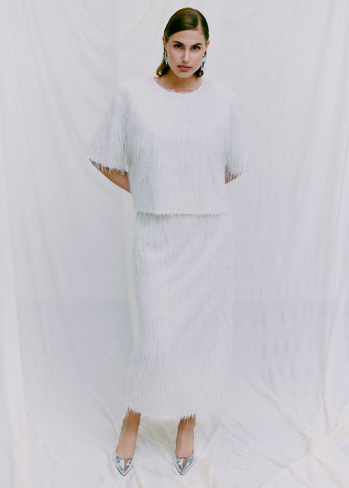 Copenhagen Muse Fallon Nederdel med frynser - Jet Stream