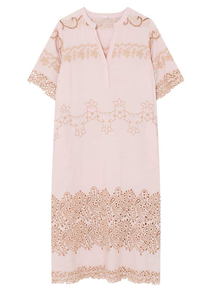 Gustav Costa midi+ embroidery dress 57505 Kjole - Cloud Pink