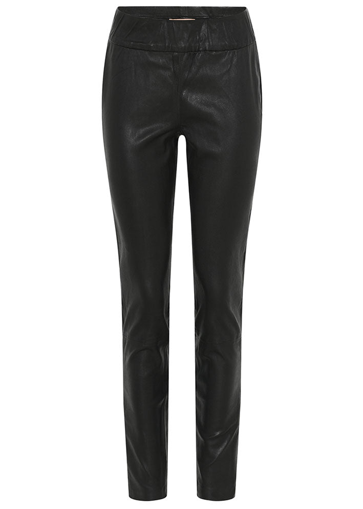 Gustav Dara stretch leather pants - Skindbukser - Black