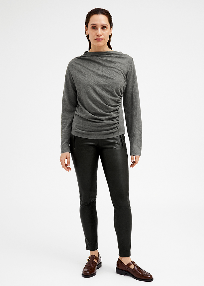 Gustav Dara stretch leather pants - Skindbukser - Black