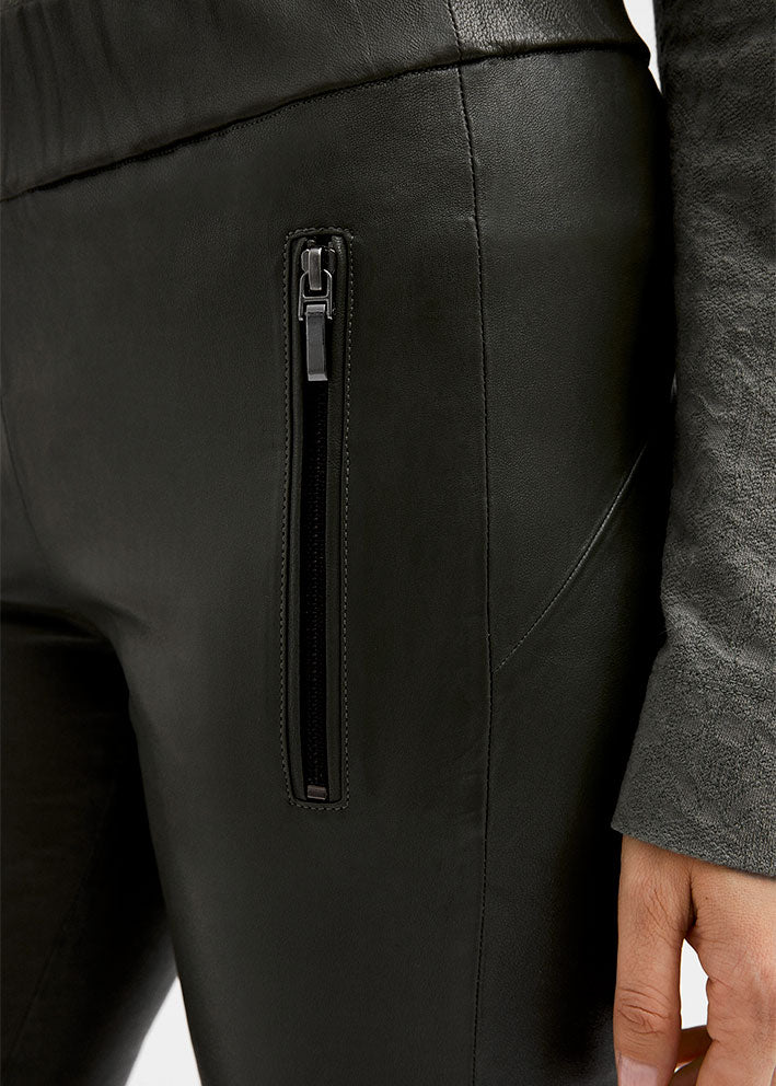 Gustav Dara stretch leather pants - Skindbukser - Black