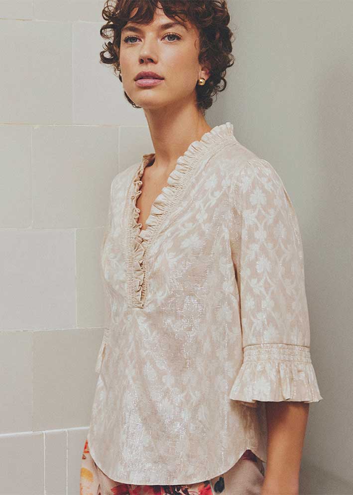 Gustav Marilou frills blouse 57600 Cream