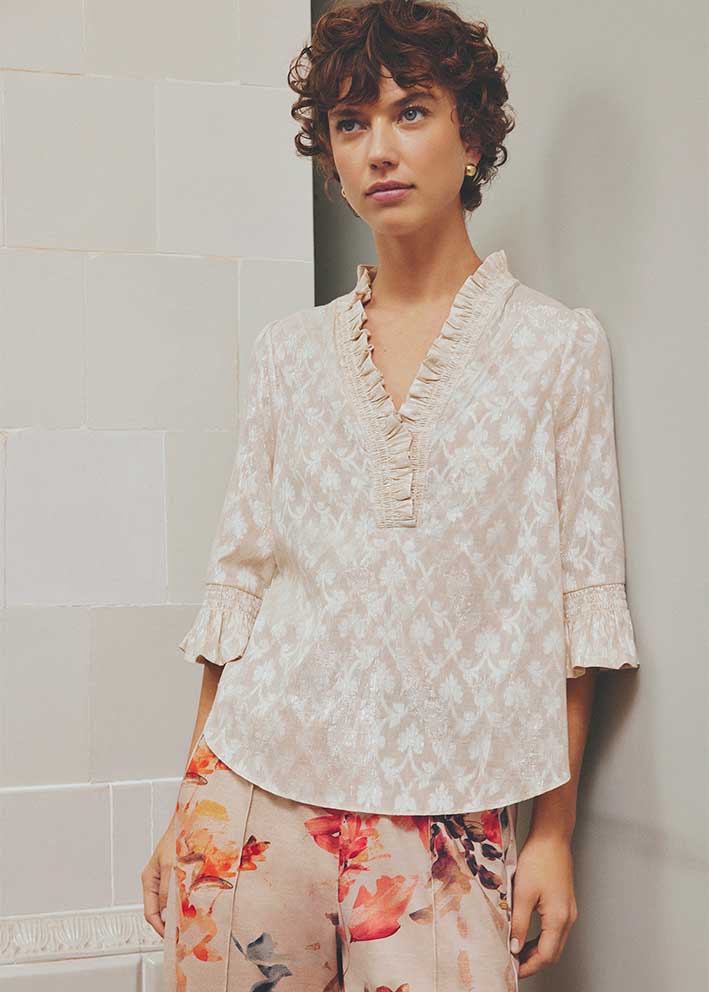 Gustav Marilou frills blouse 57600 Cream