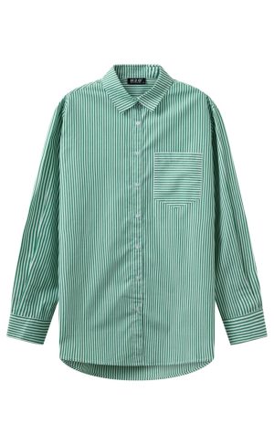 H2O Skjorte - Rønne Essential LS - Green/White Hot på udsalg