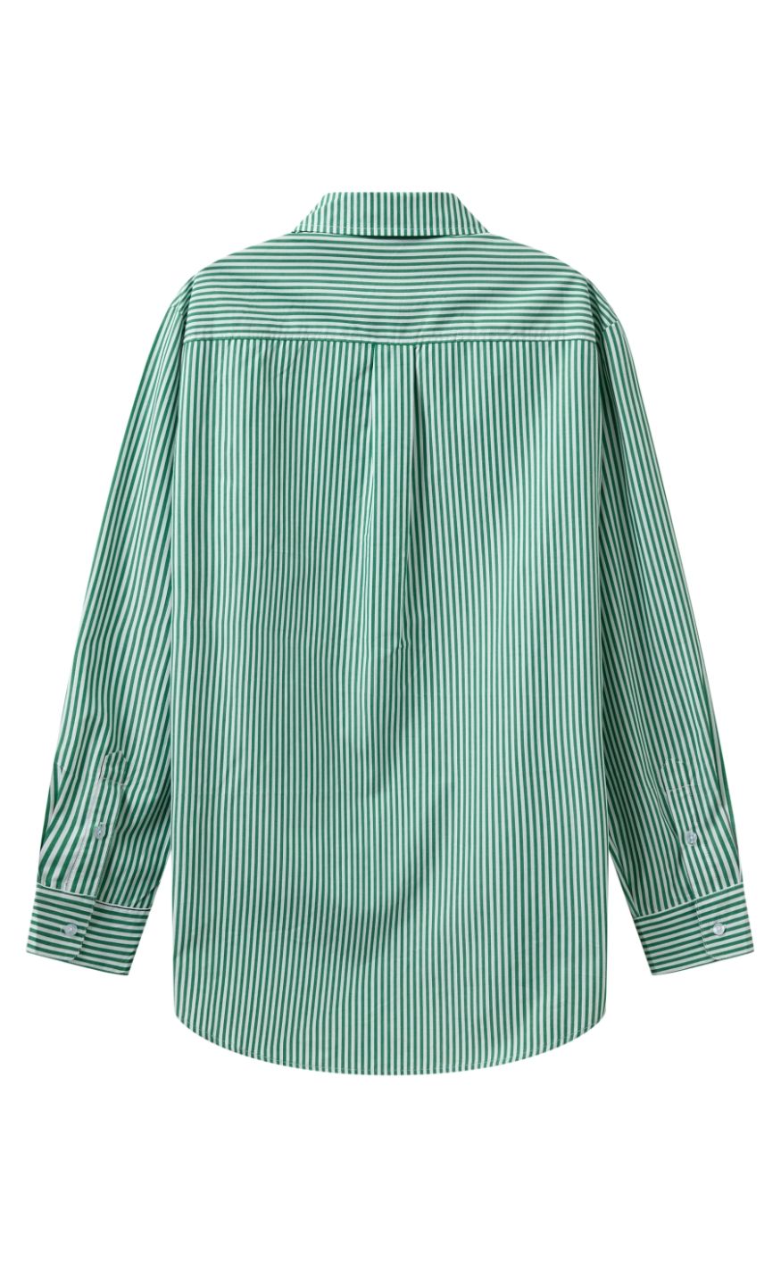 H2O Skjorte - Rønne Essential LS - Green/White Hot på udsalg