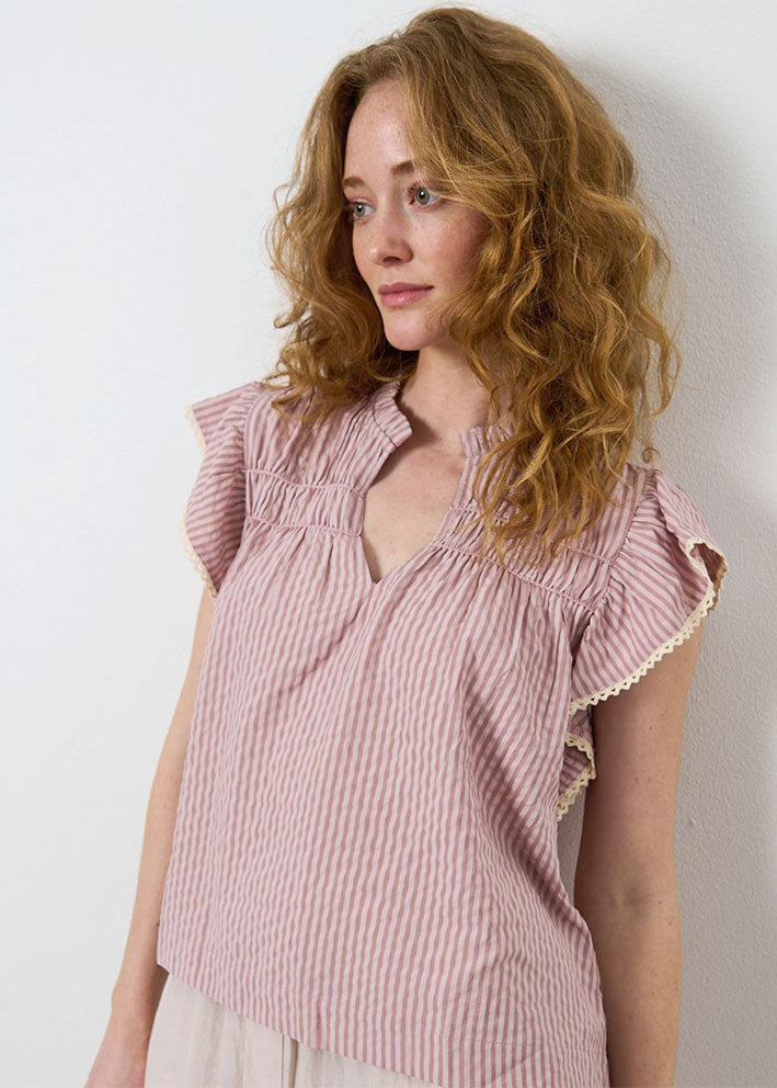La Rouge Cecilie Top - Pink Stripe