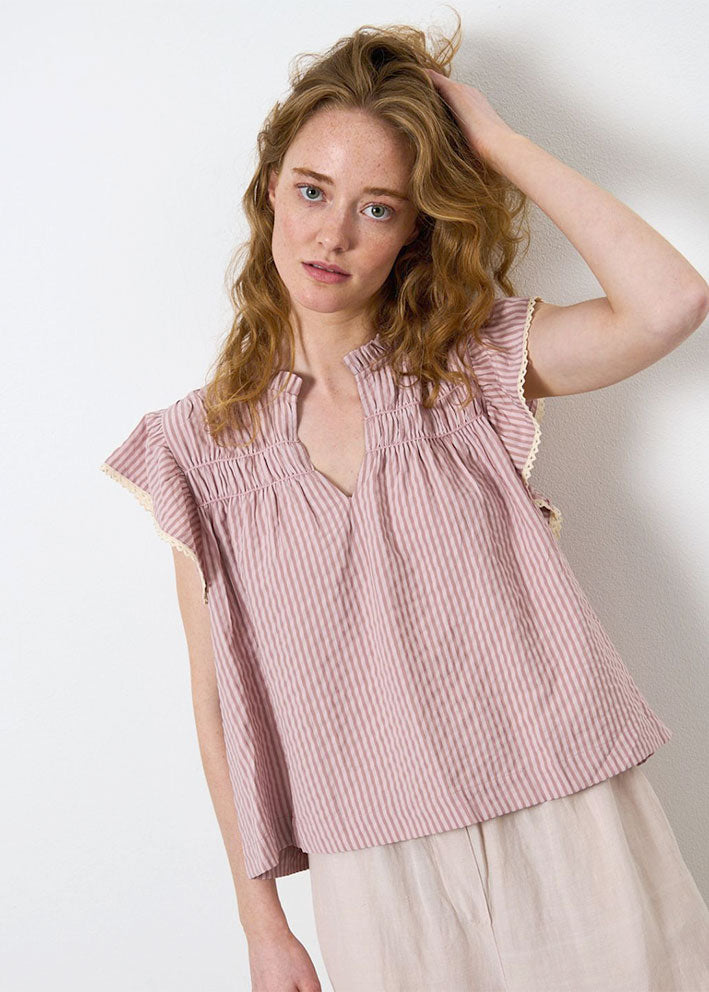 La Rouge Cecilie Top - Pink Stripe