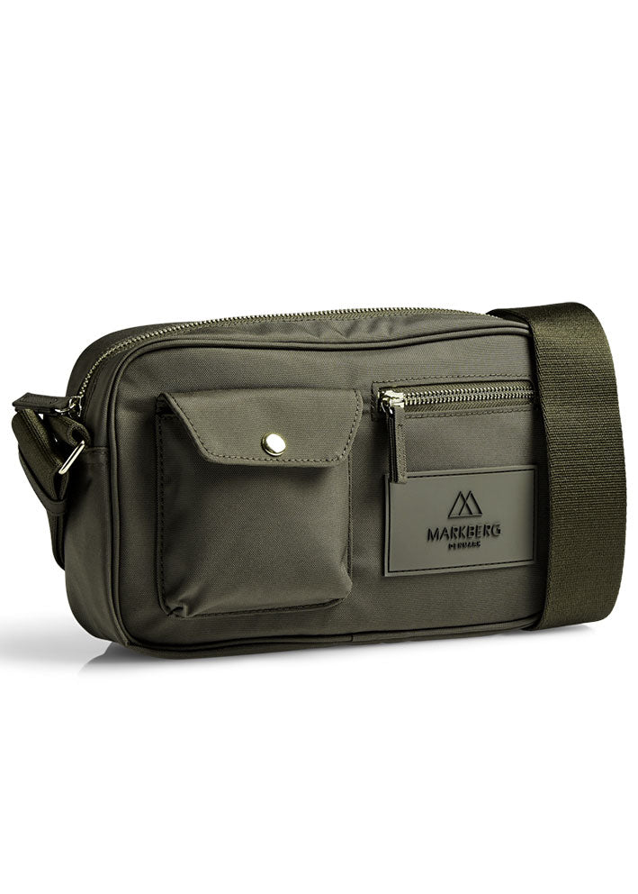 Markberg Darla Crossbody Taske - Recycled - Dark Olive/Gold