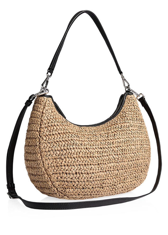 Markberg Novia Taske - Raffia - Neutral with Black