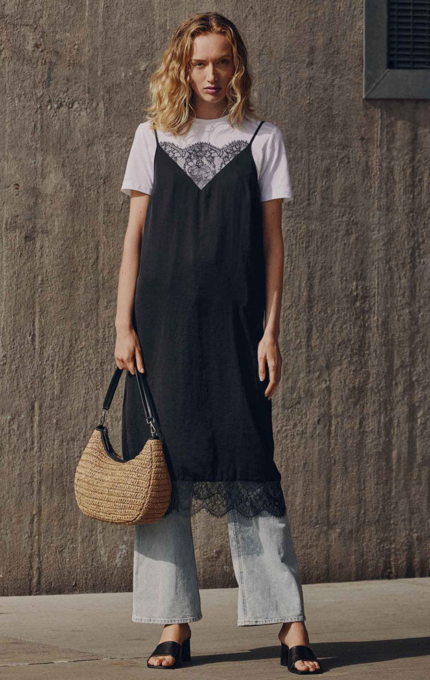 Markberg Novia Taske - Raffia - Neutral with Black
