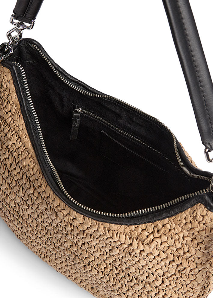 Markberg Novia Taske - Raffia - Neutral with Black