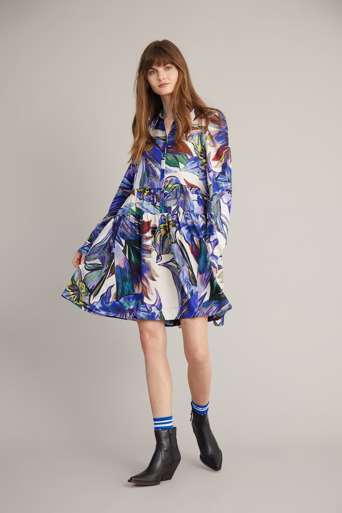 Munthe Dimple Silke Kjole - Blue