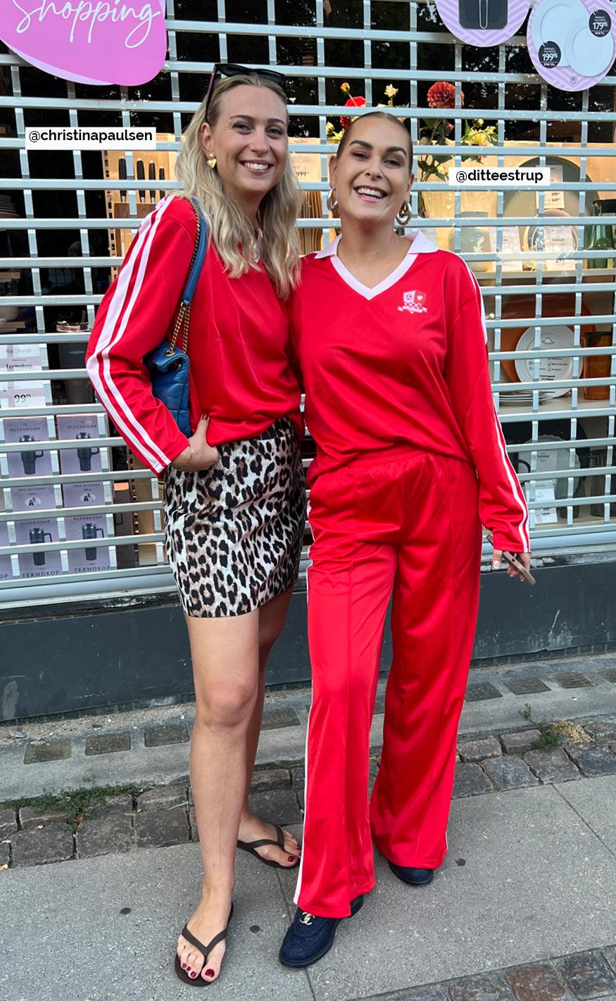Pieces Bukser - Grace - High Risk Red/Pink A Boo Stripe på udsalg