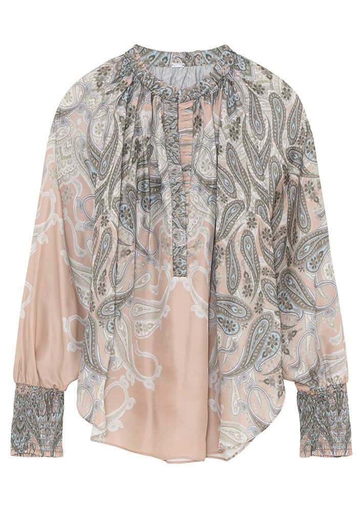 Gustav Annsofie shirt 52615 Skjorte - Beige w. Army Paisley Online salg