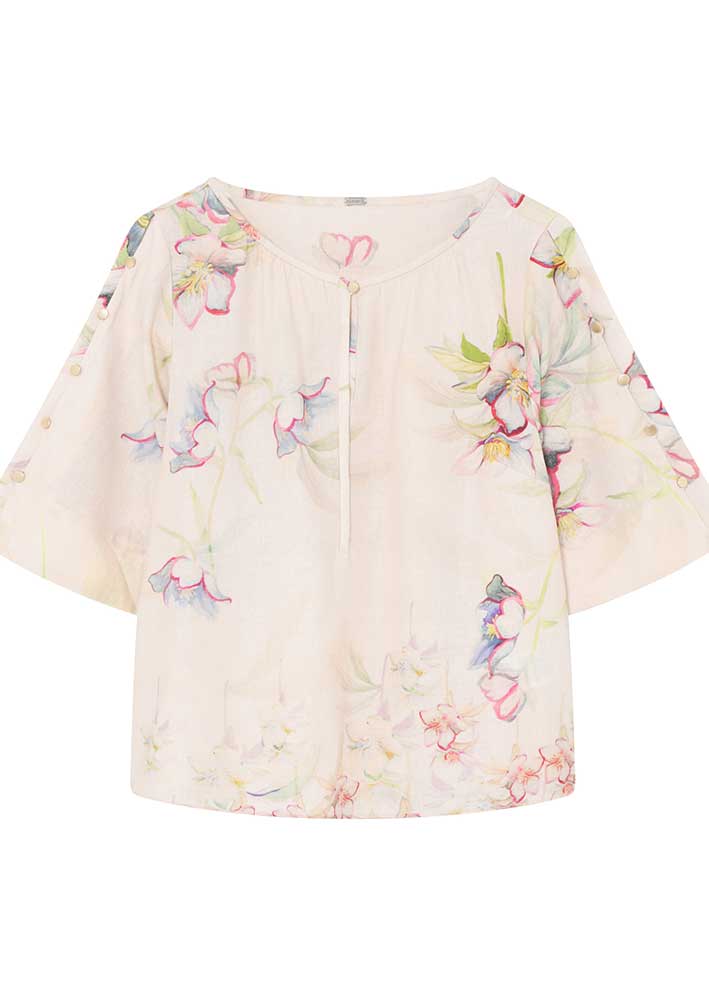 Gustav Sofina blouse 57609 Beige/Rose Print Mode