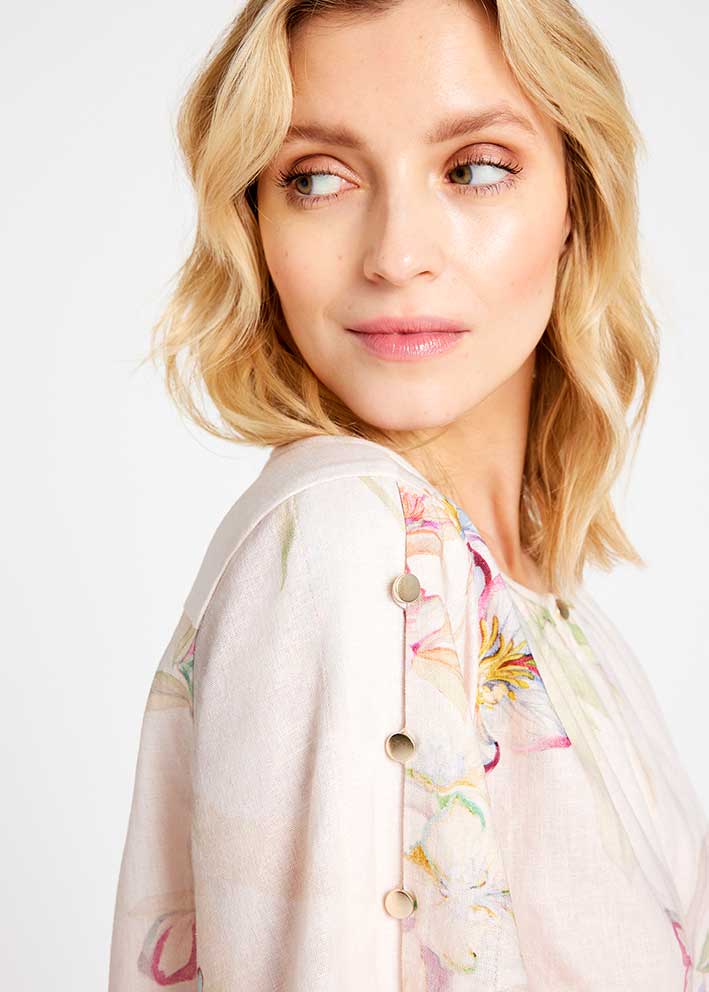 Gustav Sofina blouse 57609 Beige/Rose Print Mode