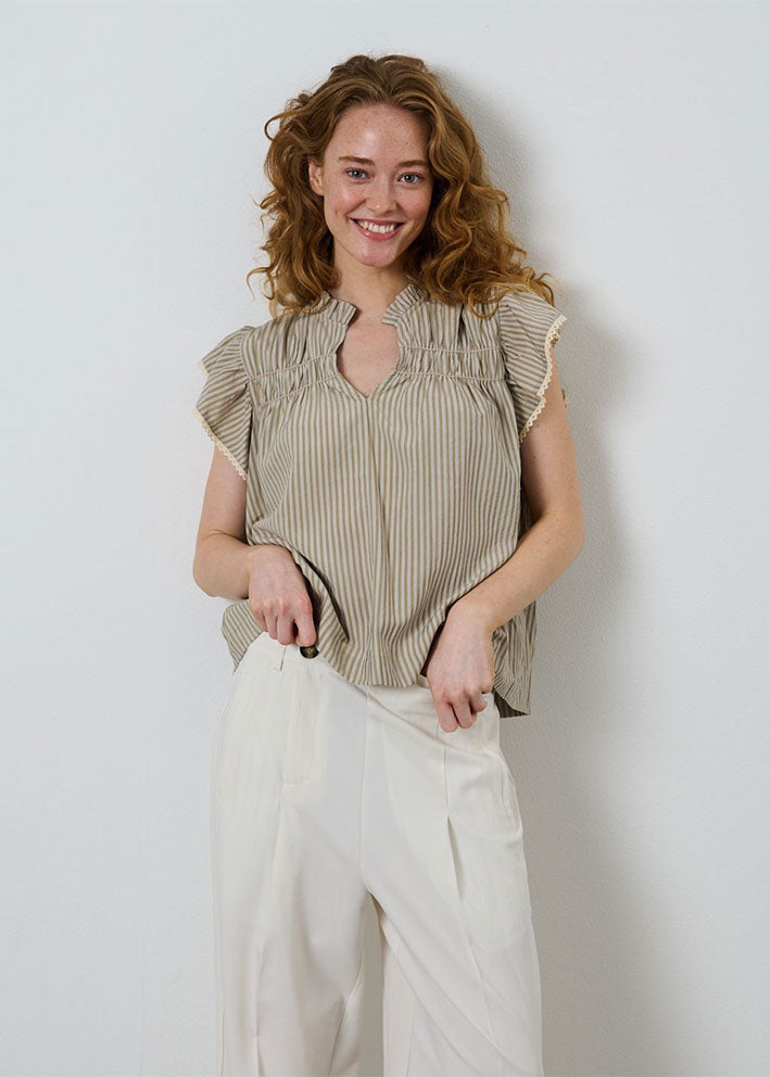 La Rouge Cecilie Top - Sand Stripe