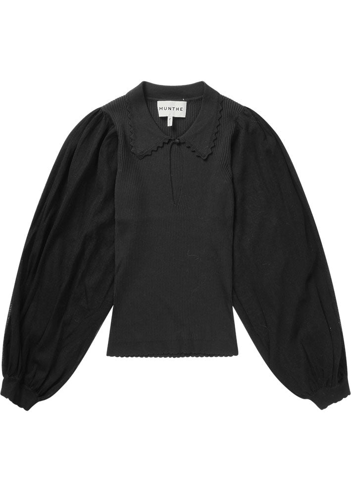 Munthe Seena Strik Bluse - Black