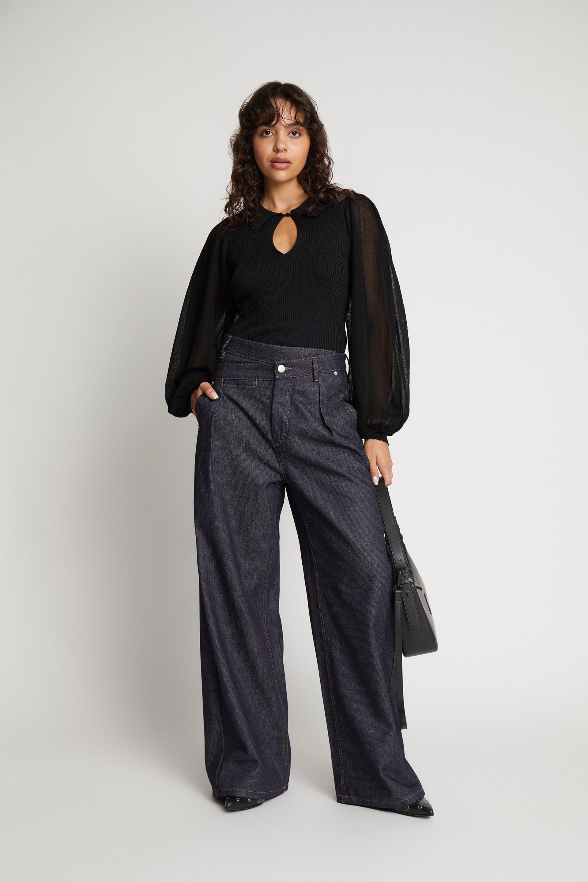 Munthe Seena Strik Bluse - Black