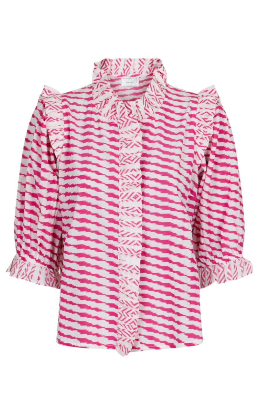 Neo Noir Bluse - Chacha Graphic - Pink