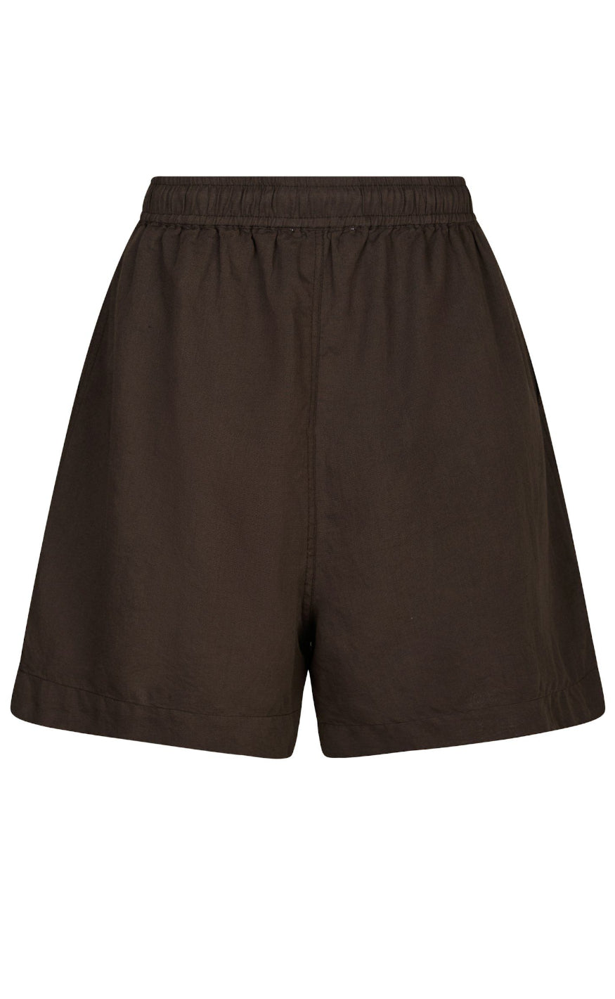Neo Noir Shorts - Shala Linen - Dark Brown