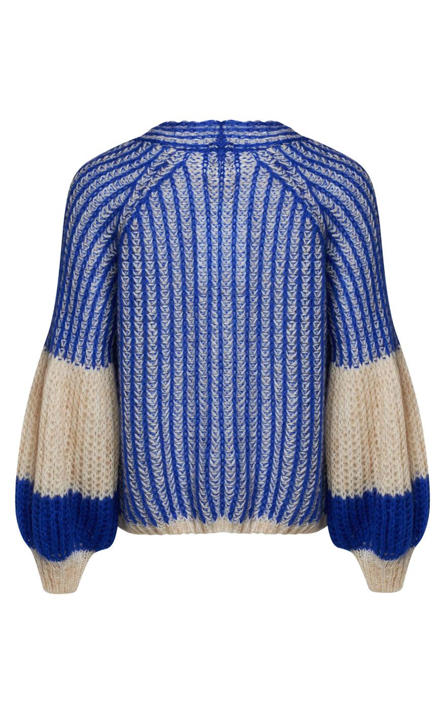 Noella Cardigan - Liana - Cream/Cobalt Blue Online