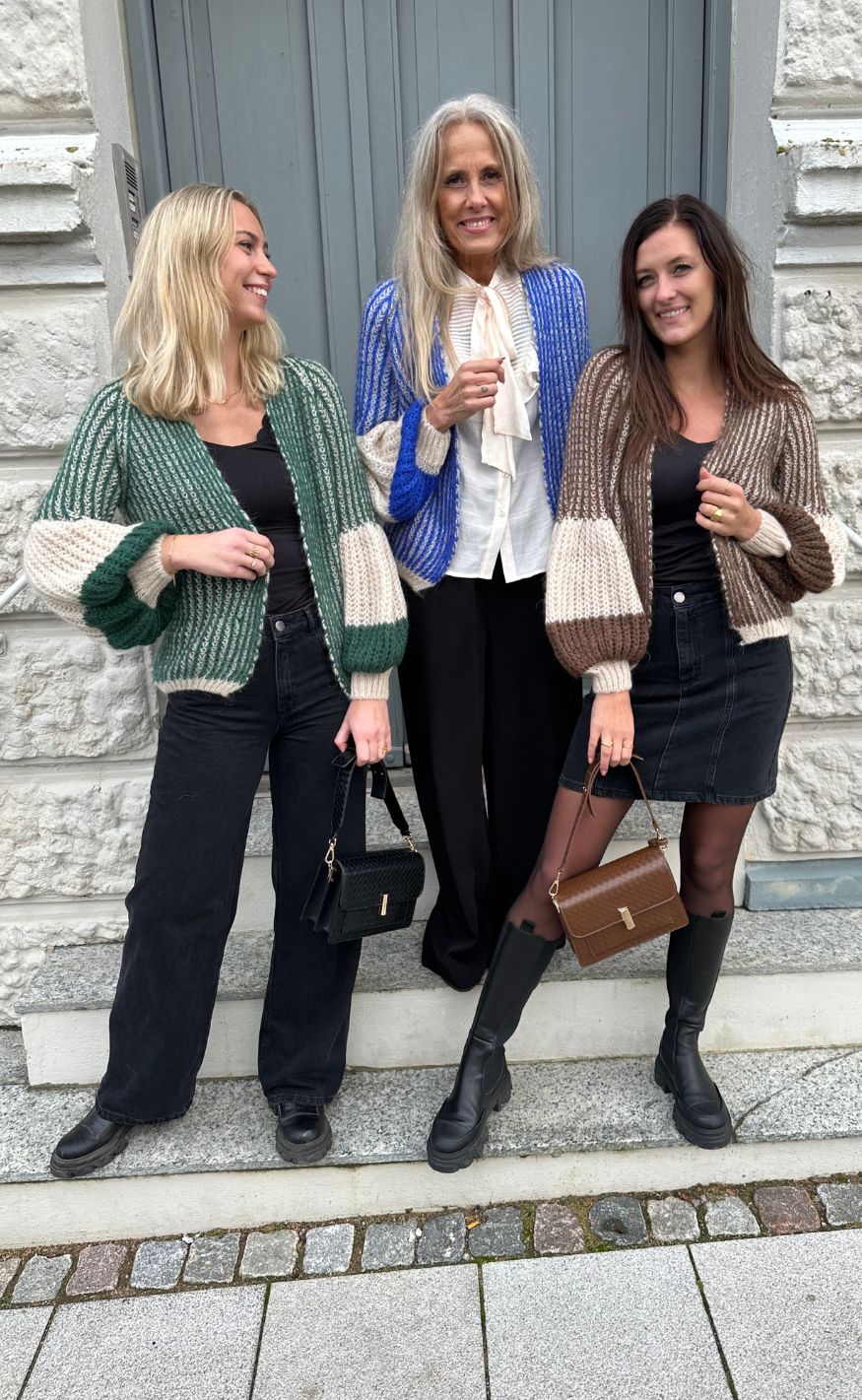 Noella Cardigan - Liana - Cream/Cobalt Blue Online
